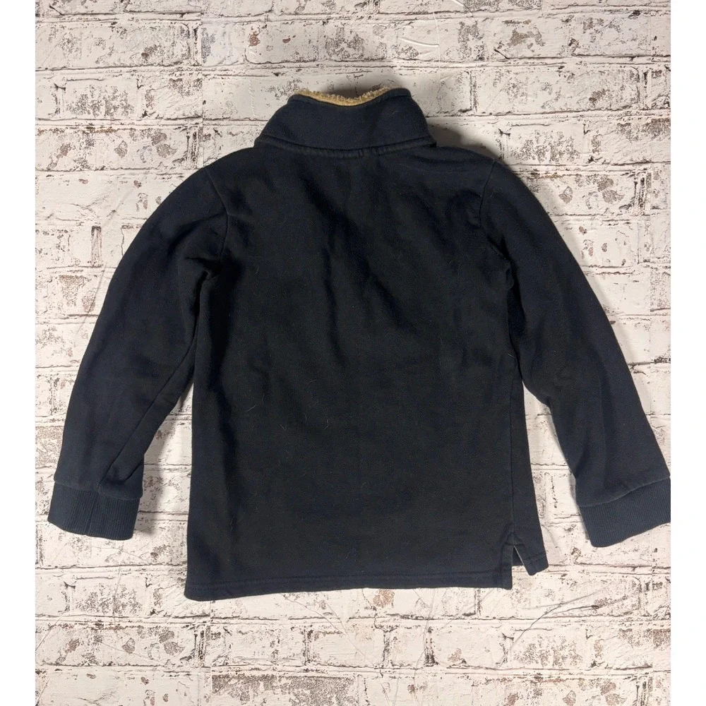Carters Boys Black Quarter Zip‎ Fleece Pullover Sherpa Collar Fox Logo Size 5